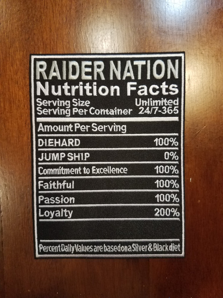 6 inch Raider Nation Nutrition facts